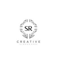 SR Initial Letter Flower Logo Template Vector premium vector art