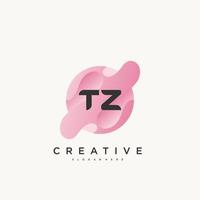 TZ Initial Letter Colorful logo icon design template elements Vector