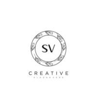 SV Initial Letter Flower Logo Template Vector premium vector art