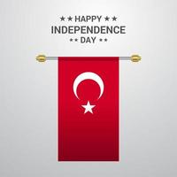 Turkey Independence day hanging flag background vector