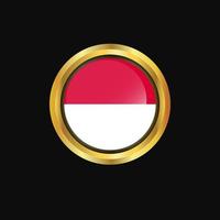 Monaco flag Golden button vector