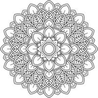 Ilustración de vector de mandala decorativa en blanco y negro