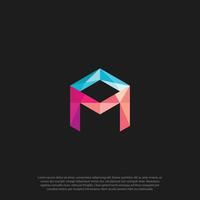 Geometric Initial letter MA or AM logo with colorful background, letter combination logo design for creative industry, web, business and company vector