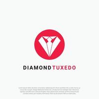 unique design diamond and tuxedo, Gentlemen Logo Design with tie and diamond vector