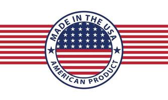 Made in the USA american product label with flag vector