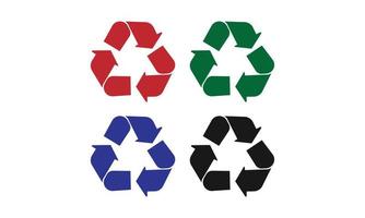 Recycle icon illustration multi colour on white background vector