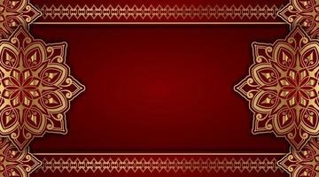 simple background with gold ornament border vector