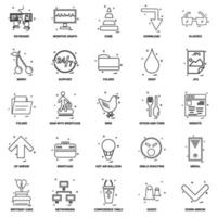 25 Business Concept Mix Line Icon set vector