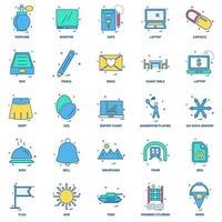 25 Business Concept Mix Flat Color Icon set vector