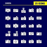 icono de glifo sólido de cámara para impresión web y kit de uxui móvil como cámara digital dslr fotografía cámara digital dslr fotografía pictograma paquete vector