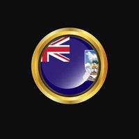 Falkland Islands flag Golden button vector