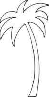 Isolated palm tree on a white background. Hand-drawn illustration, vector. vector