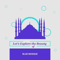 Lets Explore the beauty of Blue Mosque Istanbul Turkey National Landmarks vector