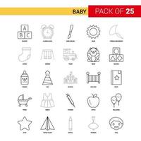 Baby Black Line Icon 25 Business Outline Icon Set vector