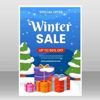 Winter Sale Poster Template vector