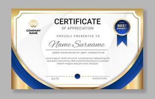 Luxury Certificate of Appreciation Template vector