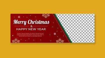 Merry christmas and happy new year banner template vector