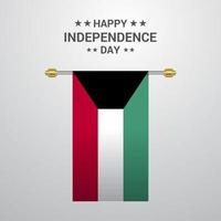 Kuwait Independence day hanging flag background vector