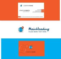 Beautiful Globe Logo and business card vertical Design Vector