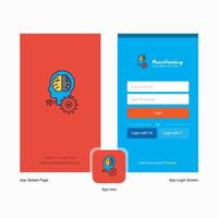 Company Artificial intelligence Splash Screen and Login Page design with Logo template Mobile Online Business Template vector