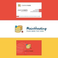 Beautiful Database Logo and business card vertical Design Vector