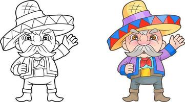 cute cartoon mexican vector