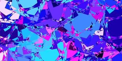 Dark Pink, Blue vector pattern with polygonal shapes.