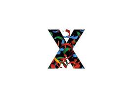 vector de icono de logotipo de letra x xx del alfabeto