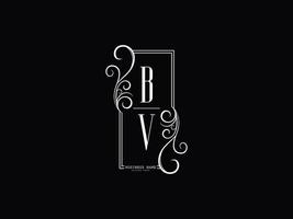 Imagen del logotipo bv de las iniciales, diseño del logotipo de la letra bv vb de lujo vector