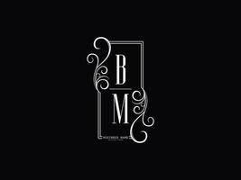 Initials BM Logo Image, Luxury Bm mb Letter Logo Design vector