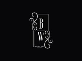 imagen del logotipo bw de iniciales, diseño de logotipo de letra bw wb de lujo vector