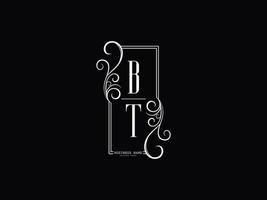 Imagen del logotipo bt de iniciales, diseño de logotipo de letra bt tb de lujo vector