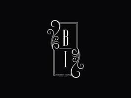 imagen del logotipo de las iniciales bi, diseño del logotipo de la letra bi ib de lujo vector