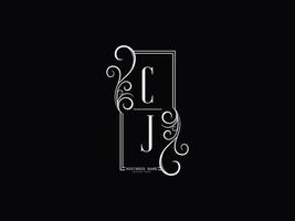 logotipo de lujo de la letra cj, diseño de icono del logotipo cj jc premium vector