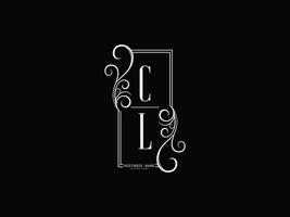 logotipo de lujo de letra cl, diseño de icono de logotipo premium cl lc vector