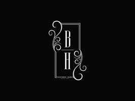 Imagen del logotipo bh de iniciales, diseño de logotipo de letra bh hb de lujo vector