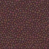 Coffee beans seamless pattern. Hand drawn colorful seeds of coffee randomly placed on brown background. vector