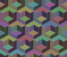 Seamless pattern with cubic structure mute colors. Endless colorful cubic background. Isometric repeatable backdrop. vector