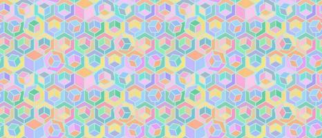 Seamless pattern with cubic structure pastel colors. Endless cubic background. Isometric repeatable backdrop. vector