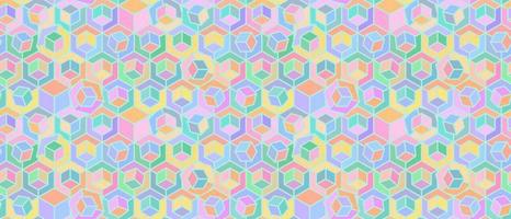 Seamless pattern with cubic structure pastel colors. Endless cubic background. Isometric repeatable backdrop. vector