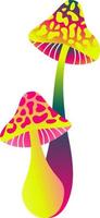 Rainbow Neon Shroom Vector With Spots