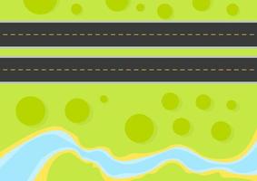 Two roads in the forest top view vector