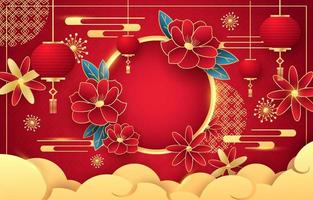 Deep Red Chinese New Year Background vector