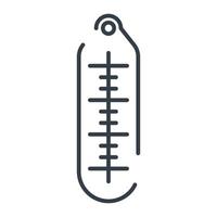 Vector isolated icon of a mercury thermometer to measure temperature.