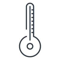 icono vectorial aislado de un termómetro de mercurio para medir la temperatura. vector