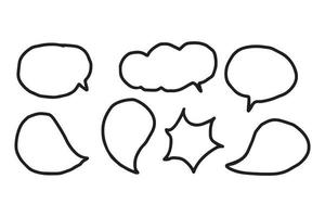 Set of speech bubble doodle hand-drawn for template, poster, comic, cartoon, banner, conversation. Vector illustration