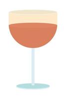 Glass of wine semi flat color vector object. Editable element. Full sized item on white. Drinking alcohol and beverages simple cartoon style illustration for web graphic design and animation