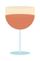 Glass of wine semi flat color vector object. Editable element. Full sized item on white. Drinking alcohol and beverages simple cartoon style illustration for web graphic design and animation