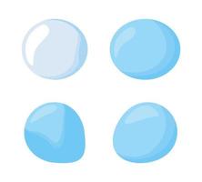 Blue decorative drops semi flat color vector objects set. Editable elements. Full sized items on white. Turquoise balloons simple cartoon style illustration pack for web graphic design and animation