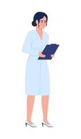 Doctor semi flat color vector character. Editable figure. Full body person on white. Hospital worker. Medical specialist simple cartoon style illustration for web graphic design and animation